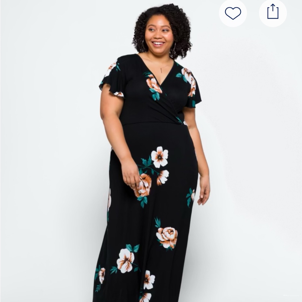 Loveappella Black Floral Maxi Dress